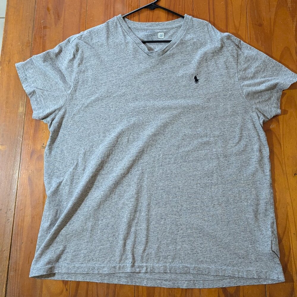 Polo Ralph Lauren Classic Fit Jersey V-Neck T-Shirt – Grey, Size XL